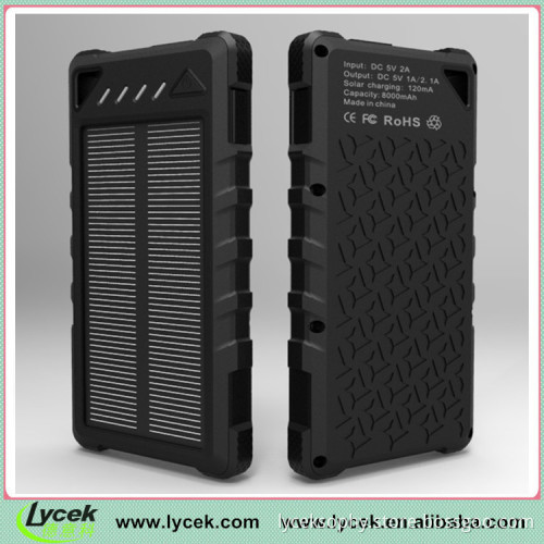 8000mah waterproof solar power bank,solar cellphone charger